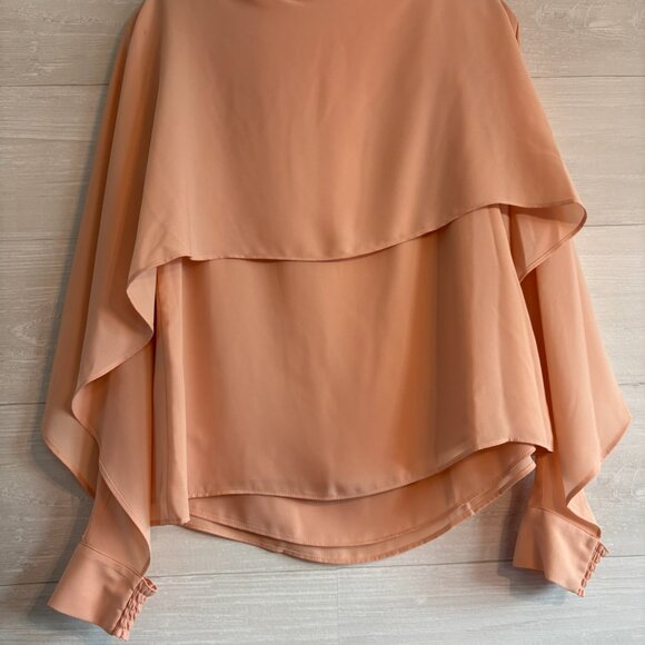 DKNY Womens Smocked Drapey Top Blouse Shirt - Picture 6 of 7